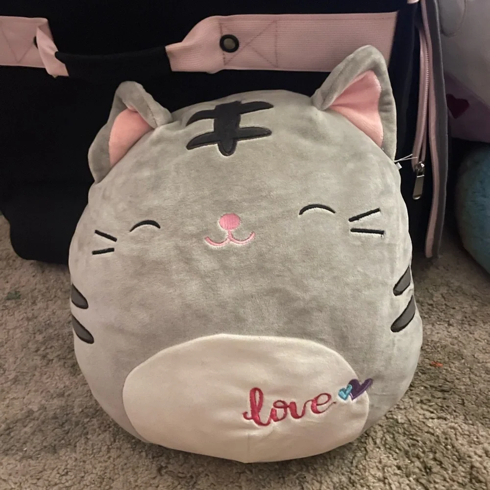Squishmallows Gray Cat Plush Bed